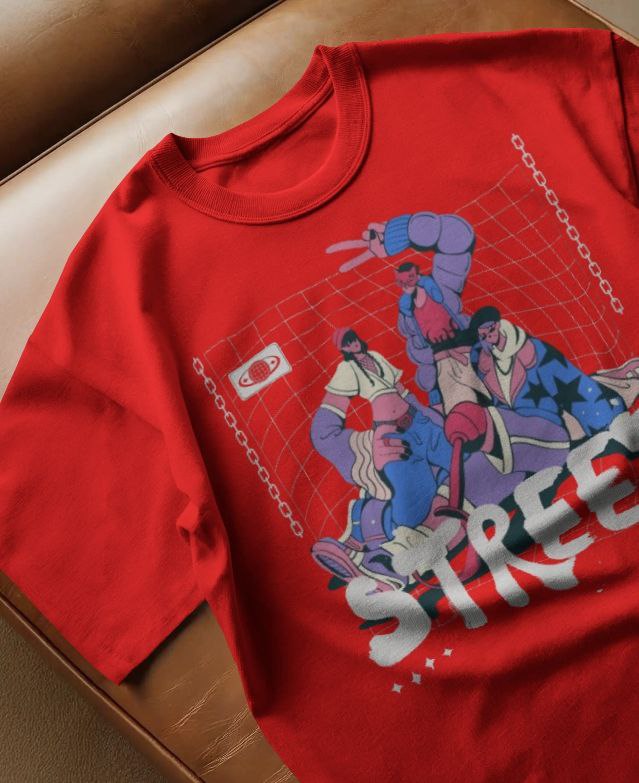 STREET – Cyber Urban Graphic Tee : Oversized Classic T-Shirt